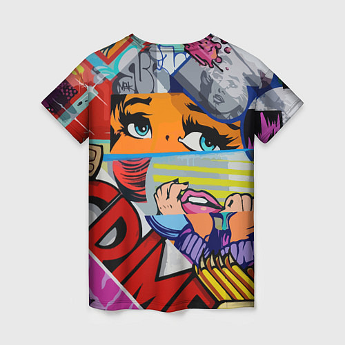 Женская футболка Авангардная композиция Pop art Eyes / 3D-принт – фото 2
