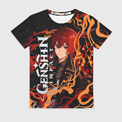 Женская футболка Дилюк-полуночный герой