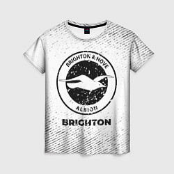 Футболка женская Brighton с потертостями на светлом фоне, цвет: 3D-принт