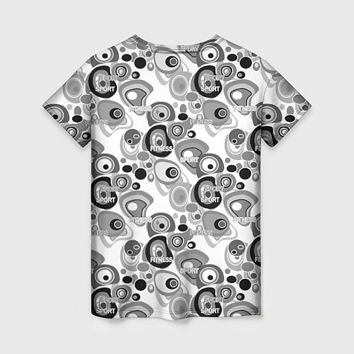 Женская футболка Black and white sport pattern / 3D-принт – фото 2