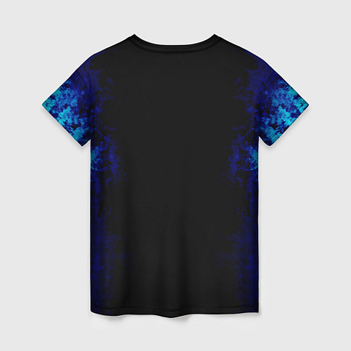 Женская футболка Хвост феи - синяя текстура / 3D-принт – фото 2
