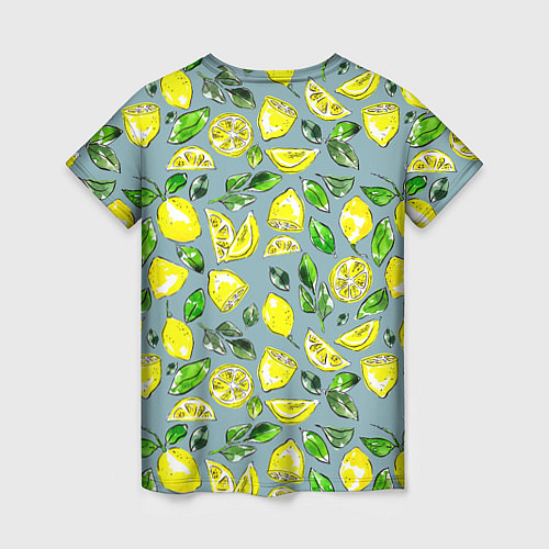 Женская футболка Порезанные лимоны - паттерн / 3D-принт – фото 2