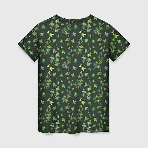 Женская футболка Листья зеленый плюща - паттерн / 3D-принт – фото 2