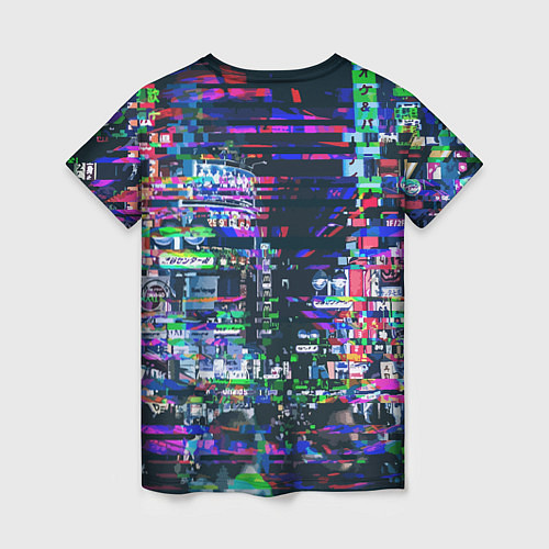 Женская футболка Ночной город - glitch / 3D-принт – фото 2