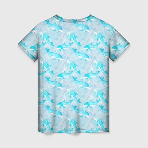 Женская футболка Дельфины в океане / 3D-принт – фото 2