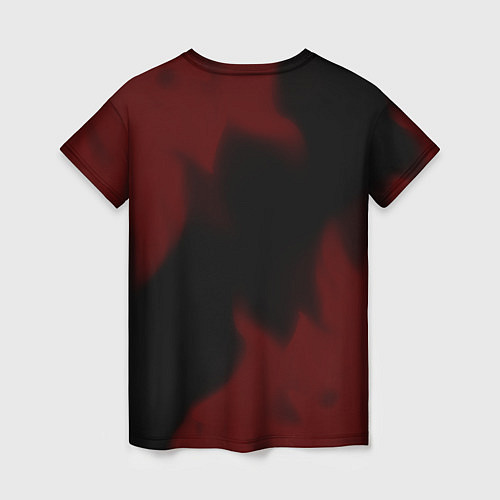 Женская футболка Символ Dead Space и краска вокруг на темном фоне / 3D-принт – фото 2