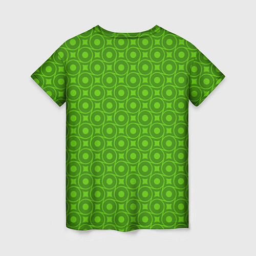 Женская футболка Зеленые круги и ромбы / 3D-принт – фото 2