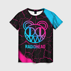 Женская футболка Radiohead - neon gradient