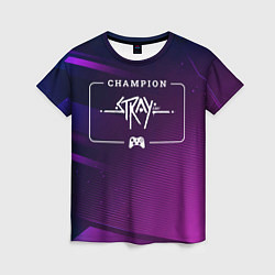 Футболка женская Stray Gaming Champion: рамка с лого и джойстиком н, цвет: 3D-принт