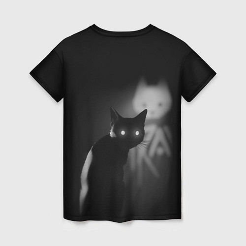 Женская футболка Stray night cat / 3D-принт – фото 2
