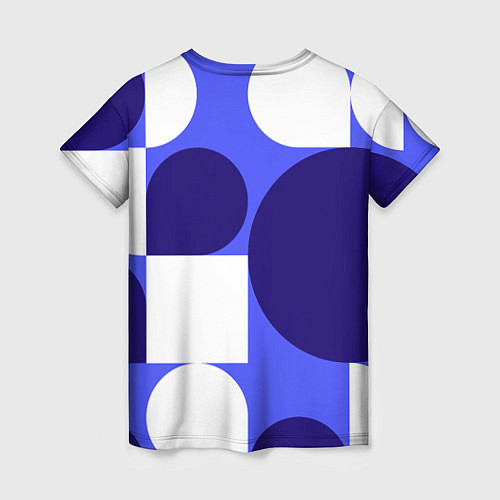 Женская футболка Абстрактный набор геометрических фигур - Синий фон / 3D-принт – фото 2