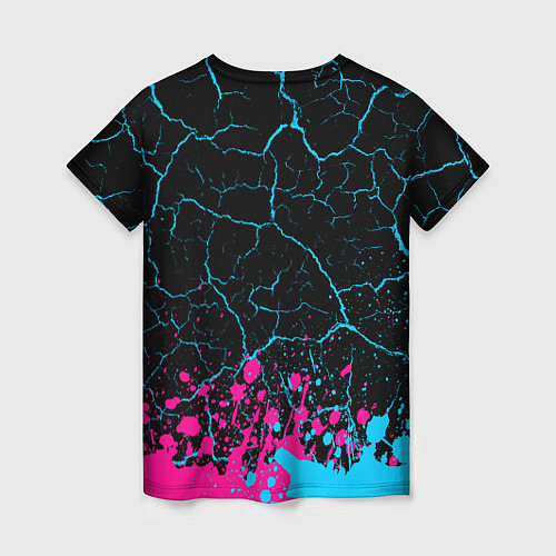 Женская футболка Chery - neon gradient: символ сверху / 3D-принт – фото 2
