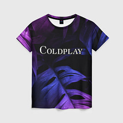 Футболка женская Coldplay neon monstera, цвет: 3D-принт