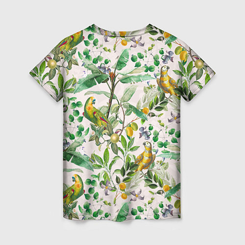 Женская футболка Желтые Попугаи С Цветами / 3D-принт – фото 2