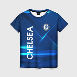 Футболка женская Chelsea Синяя абстракция, цвет: 3D-принт