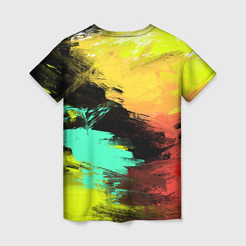 Женская футболка Яркий красочный гранж / 3D-принт – фото 2