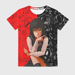 Женская футболка Митака демон войны - человек бензопила