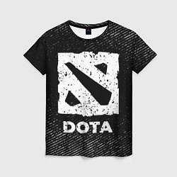 Футболка женская Dota с потертостями на темном фоне, цвет: 3D-принт