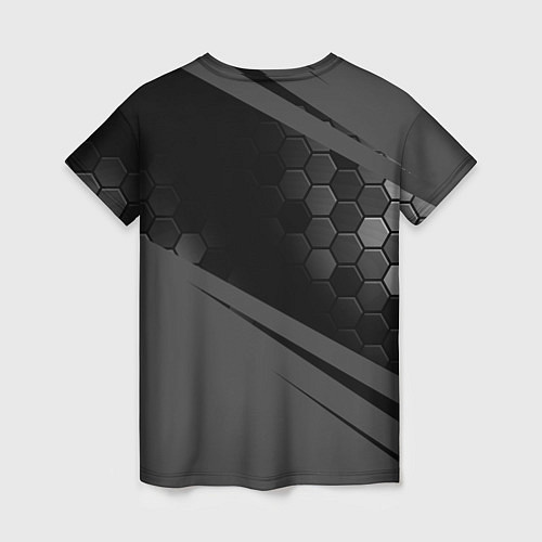 Женская футболка PSG sport на темном фоне: символ сверху / 3D-принт – фото 2