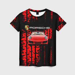 Футболка женская Porsche - авто, цвет: 3D-принт