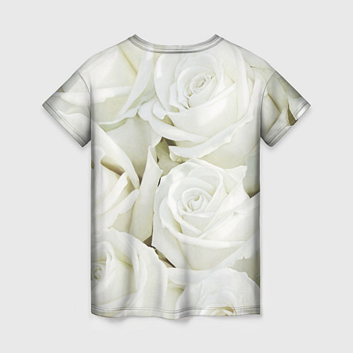 Женская футболка Юрий Шатунов на фоне белых роз / 3D-принт – фото 2