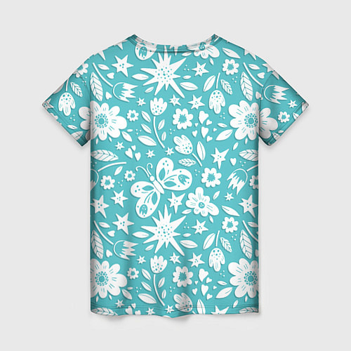 Женская футболка Нежный цветочный паттерн / 3D-принт – фото 2