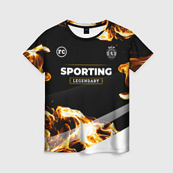 Футболка женская Sporting legendary sport fire, цвет: 3D-принт