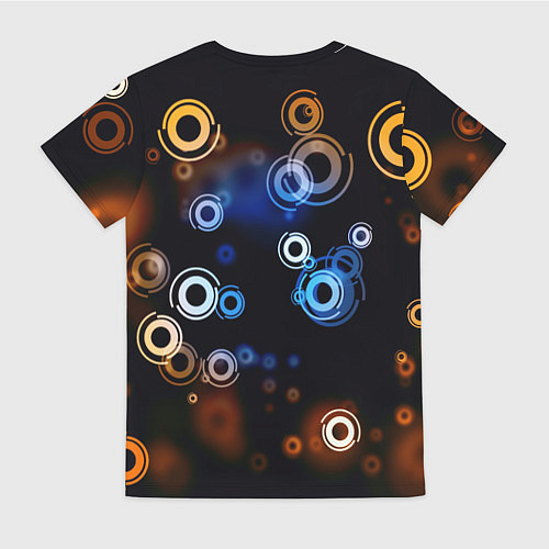 Женская футболка Круги на черном фоне / 3D-принт – фото 2