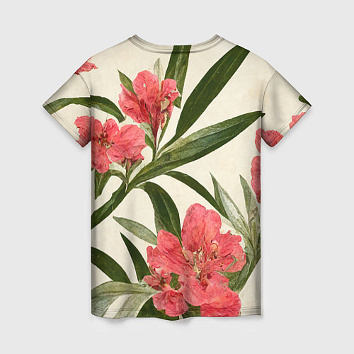 Женская футболка Олеандр Элегантные цветы / 3D-принт – фото 2