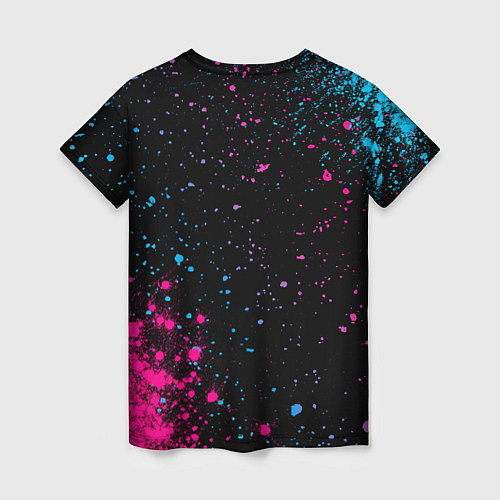 Женская футболка The Offspring - neon gradient: надпись, символ / 3D-принт – фото 2