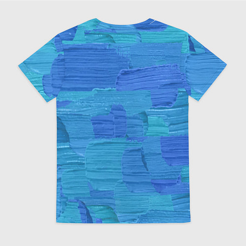 Женская футболка Синие мазки краски / 3D-принт – фото 2