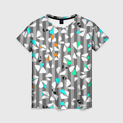 Женская футболка Abstract pattern on striped gray background