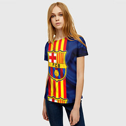Футболка женская Фк Барселона Лого, цвет: 3D-принт — фото 2
