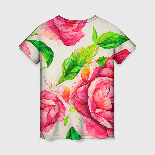 Женская футболка Яркие выразительные розы / 3D-принт – фото 2