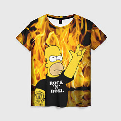 Женская футболка Homer Simpson - Rock n Roll!