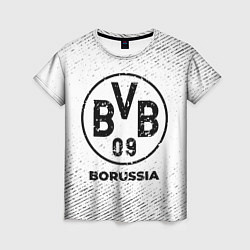 Женская футболка Borussia с потертостями на светлом фоне
