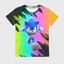 Футболка женская Sonic neon, цвет: 3D-принт
