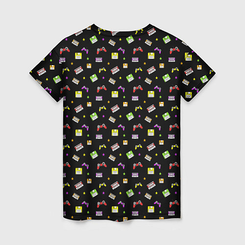 Женская футболка 90s pattern on black / 3D-принт – фото 2