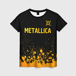 Футболка женская Metallica - gold gradient: символ сверху, цвет: 3D-принт