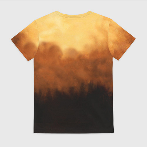 Женская футболка Сумерки сага бежевый и черный фон / 3D-принт – фото 2