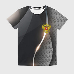 Футболка женская Герб РФ киберпанк, цвет: 3D-принт