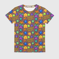Футболка женская Stardew Valley pattern brown, цвет: 3D-принт