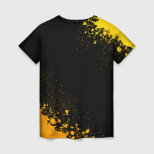 Женская футболка Metallica - gold gradient: надпись, символ / 3D-принт – фото 2
