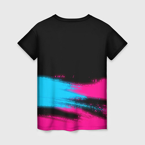 Женская футболка Arctic Monkeys - neon gradient: символ сверху / 3D-принт – фото 2