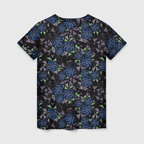 Женская футболка Мозаичный геометрический узор Розы / 3D-принт – фото 2