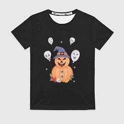 Футболка женская Злая тыква с шариками, цвет: 3D-принт