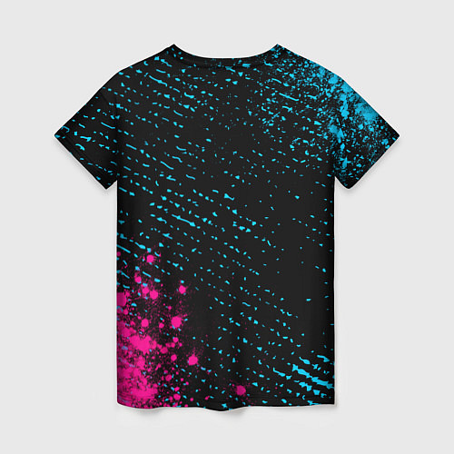 Женская футболка Motorhead - neon gradient: надпись, символ / 3D-принт – фото 2