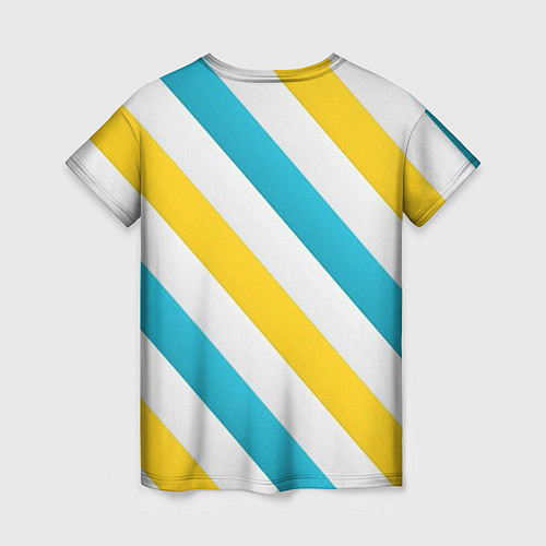 Женская футболка Желтые и синие полосы / 3D-принт – фото 2