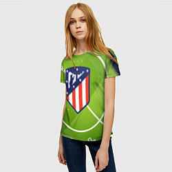 Футболка женская Atletico madrid Поле, цвет: 3D-принт — фото 2