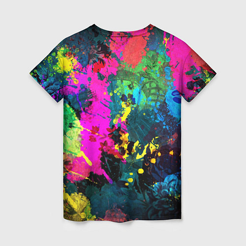 Женская футболка Разноцветные кляксы красов / 3D-принт – фото 2